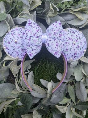 Disney Inspired  Lavender Floral Minnie Ears